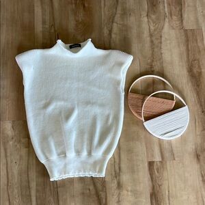 White Sleeveless Knit Top